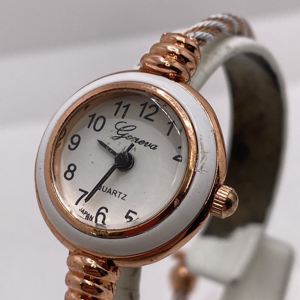 Vintage Geneva Cuff Bangle Watch Works New Battery